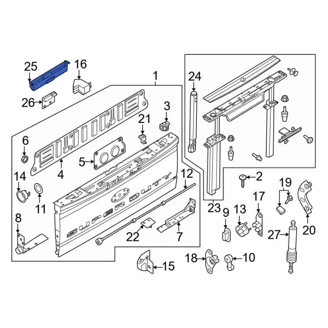 FL3Z-99407A98-A - Tailgate Gap Cover | Ford Parts Direct