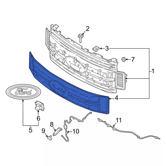 2017-2019 Ford Grille Molding HC3Z-8200-AD | OEM Parts Online
