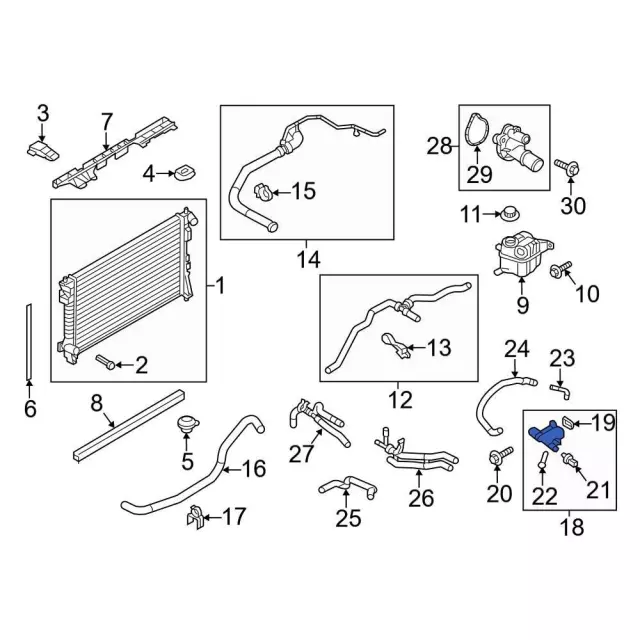 CJ5Z-8K556-A - Cooling System Bypass Line Adapter 2012-2020 Ford