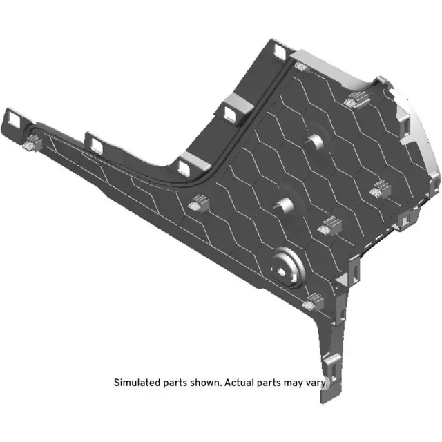 Jet Black Front Passenger Side Floor Console Rear Trim Panel