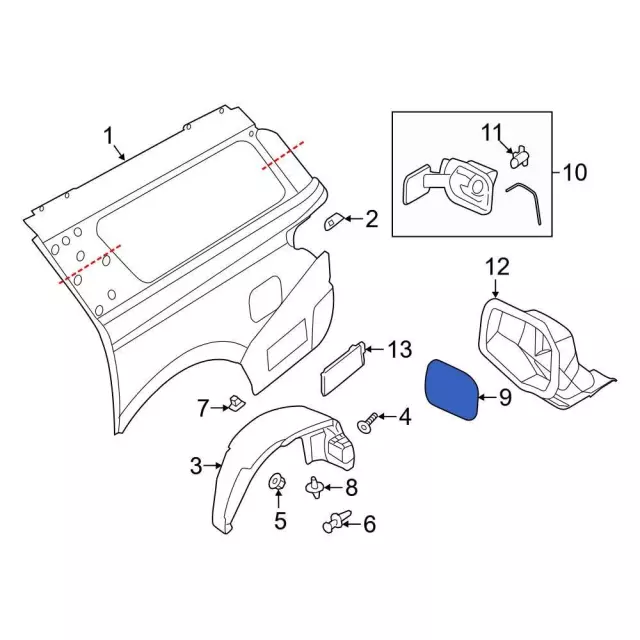 Ford Dealership 2018-2024 Ford Fuel Filler Door JL1Z-78405A26-B