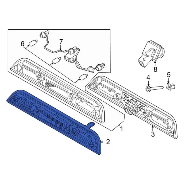ML3Z-13A613-H - Lamp Assembly Rear High Mounted 2021-2026 Ford