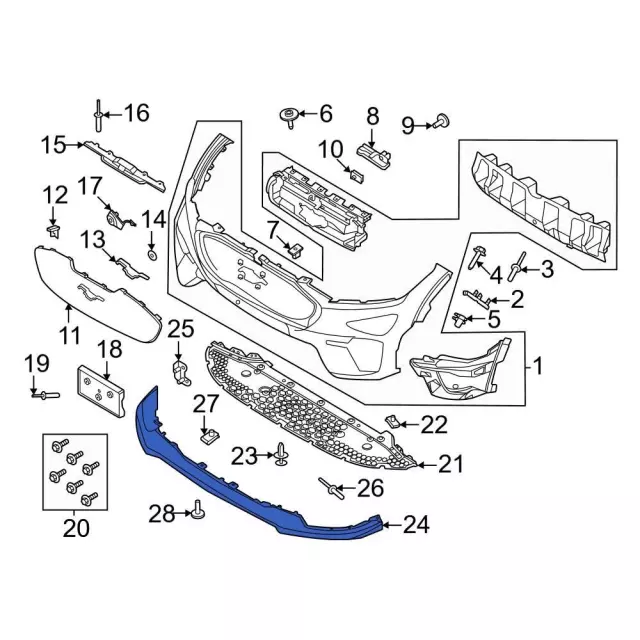 LK9Z-17D957-SA - Valance Panel 2021-2025 Ford Mustang Mach-E
