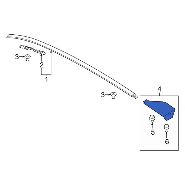 LJ6Z-7842946-CHPTM - Roof Drip Molding Cap - 2020-2025 Ford Escape