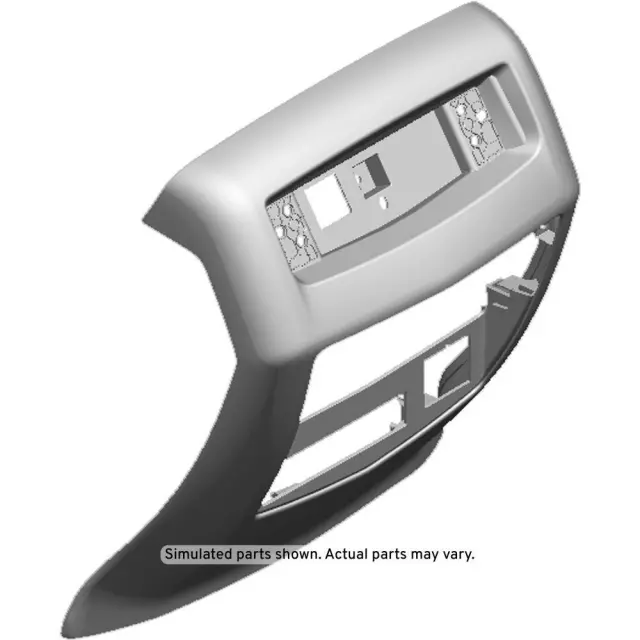 Black Front Floor Console Rear Trim Panel