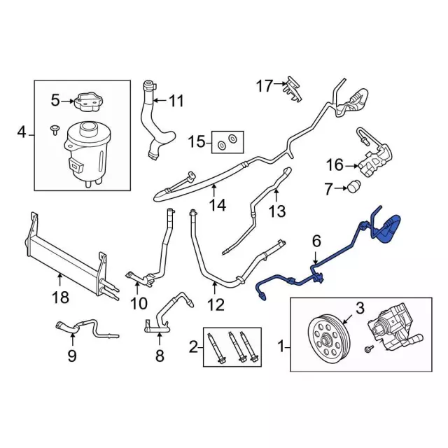 A-Premium Power Steering Pressure Hose Line Assembly Compatible with Ford F-250 F-350 F-450 F-550 Super Duty 2005 2006 2007 6.0L 6.8L, Pressure Hoses