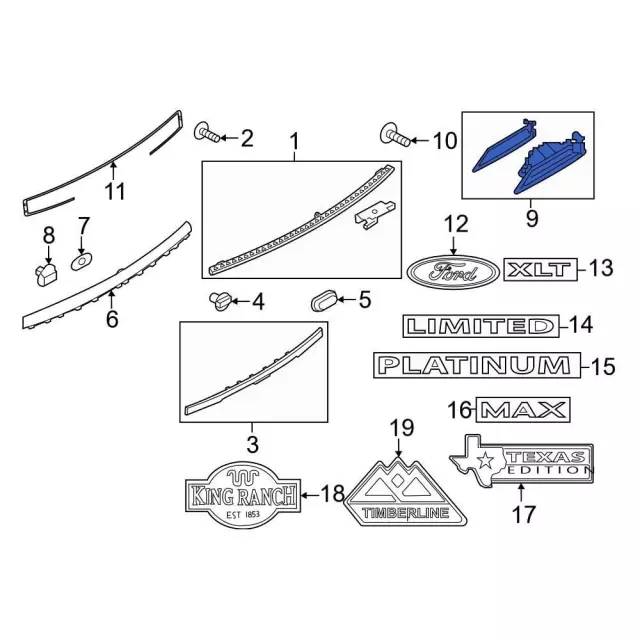 2022-2024 Ford Expedition Pull Handle NL1Z-7843400-AAPTM | OEM