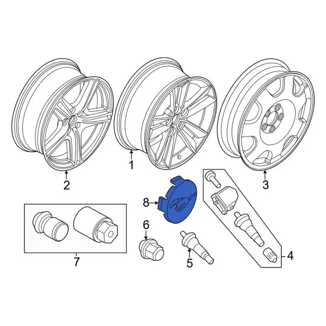 2024-2025 Ford Mustang Center Cap fr3z1130d | TascaParts.com