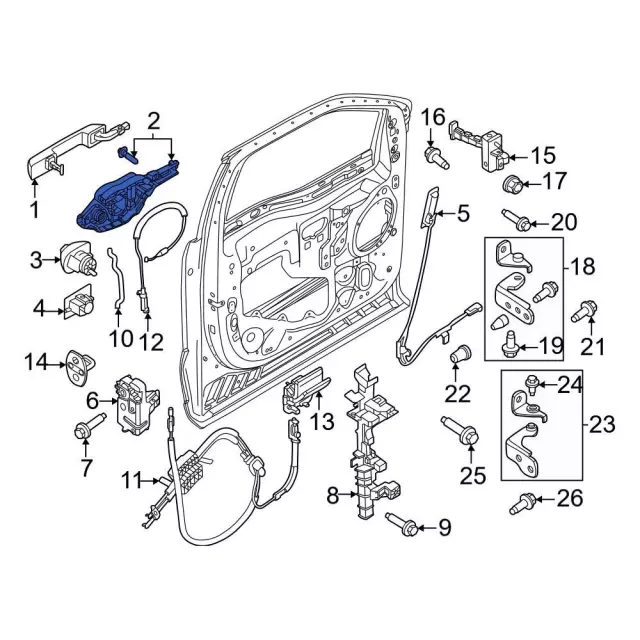 メインプレート　大工部品 2023-2026 Ford Handle Base PC3Z-2526684-C | OEM Parts Online