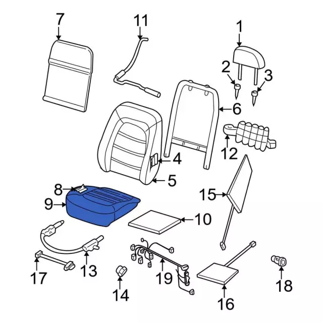 2002-2005 Ford 2002-05 Ford Explorer Mountaineer Front Seat