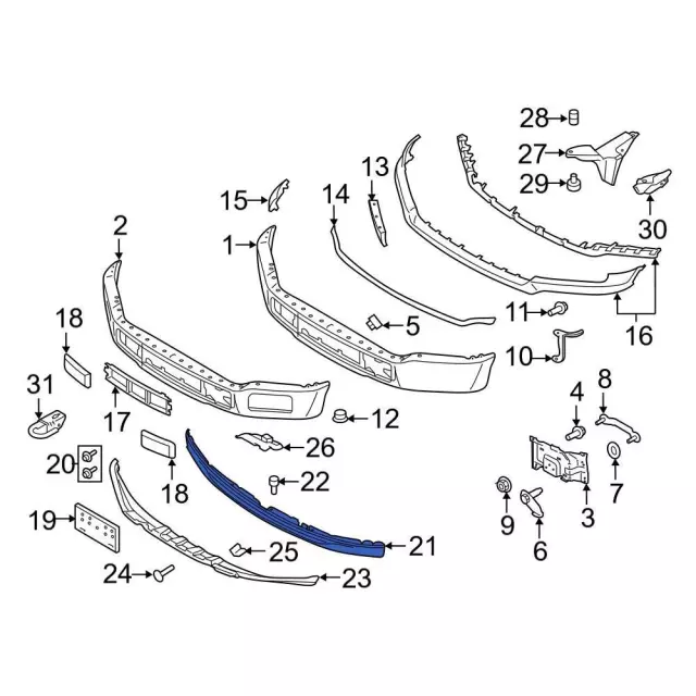 JL3Z-17626-BC Bumper Trim jl3z17626bc | Fairway Ford OEM Parts