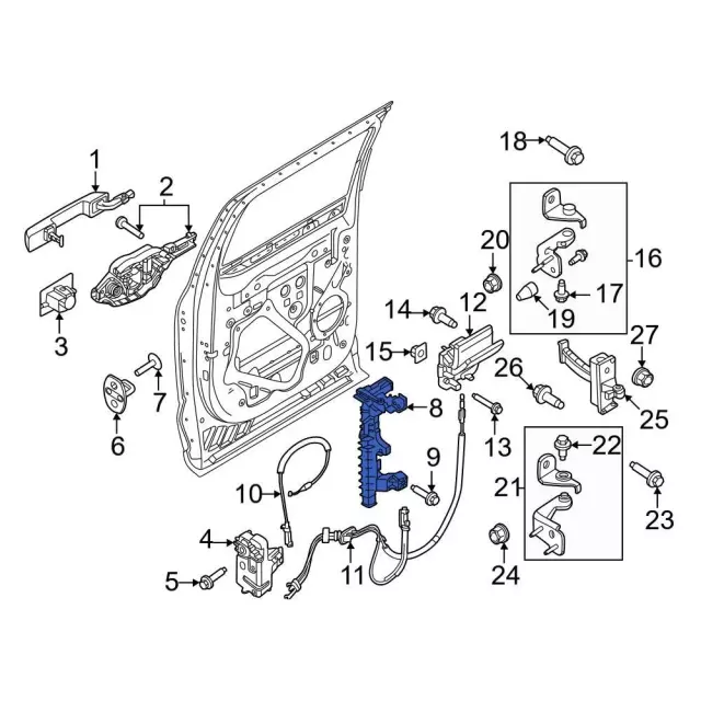 2022-2024 Ford Door Latch Bracket ML3Z-1626495-B | OEM Parts Online