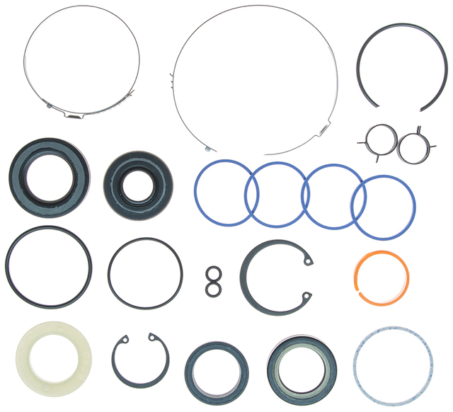 Steering Gear Pinion Shaft Seal Kit with Clamps, Seals, Snap Rings, and