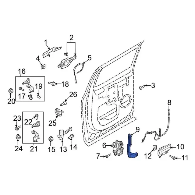 2021-2026 Ford Door Latch Bracket ML3Z-1626495-B | Ford OEM Parts