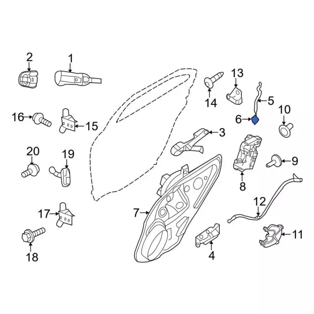 2006-2019 Ford Door Lock Rod Clip 8S4Z-5421952-A | OEM Parts Online
