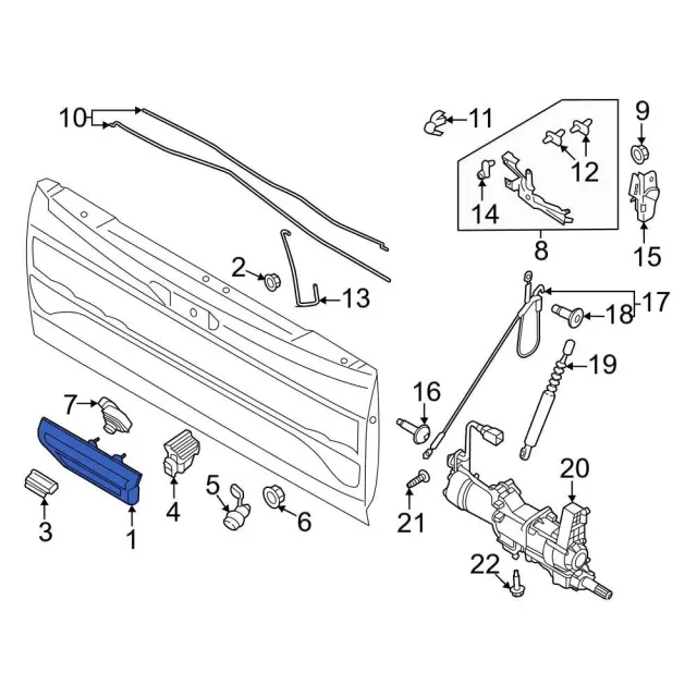 JL3Z-9943400-AA - Tailgate Handle 2018-2020 Ford F-150 | Ford