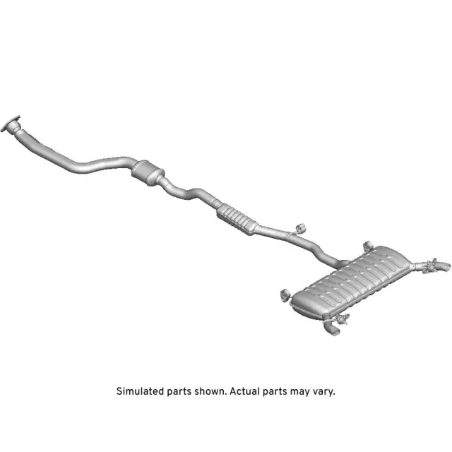 Exhaust Muffler Assembly with 3-Way Catalytic Converter, Pipes, Shield, Insulators, Brackets, and Clamp