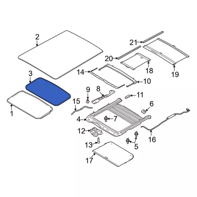 DA8Z-7451884-A - Sunroof Glass Seal - 2005-2019 Ford | Eastgate
