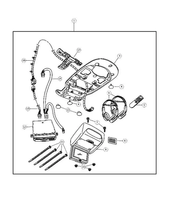 4869373AB - Mopar Accessories - Component Parts: DVD To Screen Wiring for Chrysler: Pacifica, Town &amp; Country, Voyager | Dodge: Caravan, Grand Caravan Image