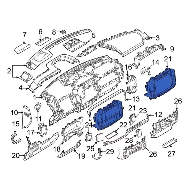 2023-2025 Ford Radio Bezel PC3Z-18842-AA | OEM Parts Online
