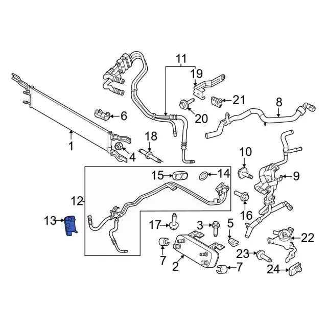 2020-2025 Ford Transmission Oil Cooler Line Clamp JL1Z-7Z465