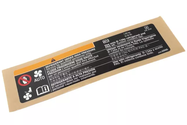 Air Conditioning Refrigerant Charge Label