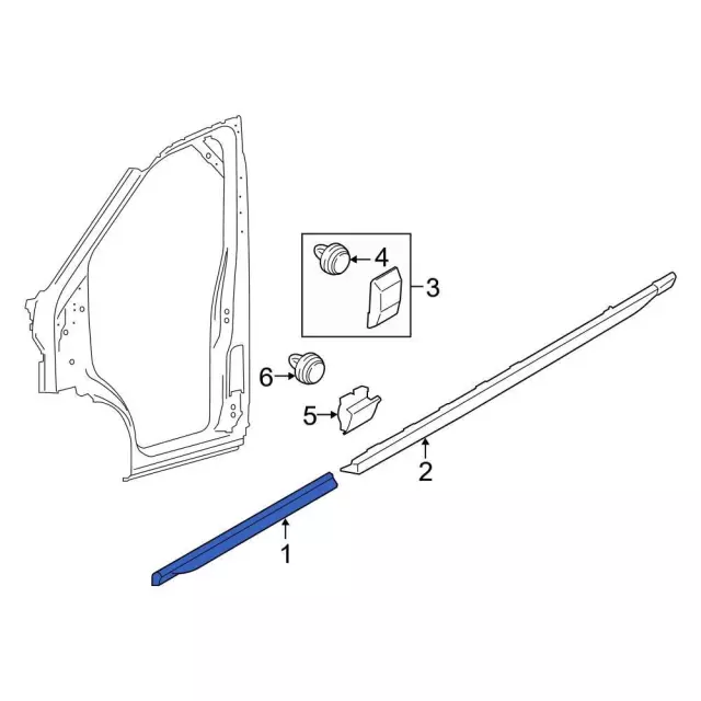 thumbnail image 2 of OEM Ford Front Right Rocker Molding – 2015-2017 Transit (BK3Z-6110176-AF) Made In USA 2 of 5