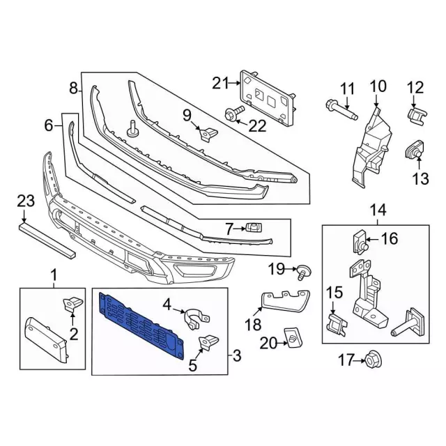 thumbnail interactive-video image 1 of Front Bumper Grille For Ford F-150 Raptor 2021+ – ML3Z17B968AF Compatible – Crew Cab, Extended Cab, Lightning 1 of 4