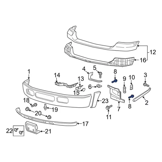thumbnail interactive-video image 1 of Front Bumper Retainer Brackets For Ford Focus 2012-2018 - Driver & Passenger 1 of 5