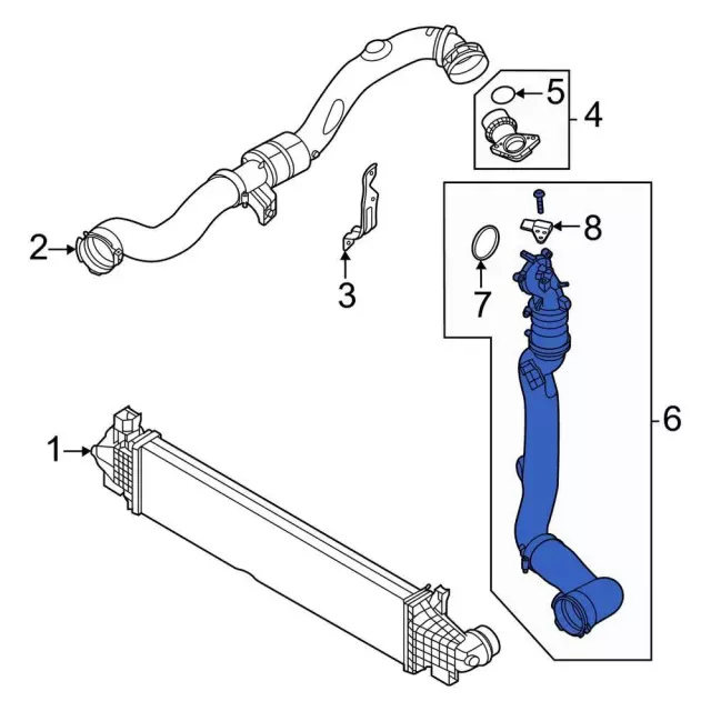 LX6Z-6F073-K - Inter-Cooler Pipe - 2020-2022 Ford Escape