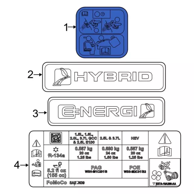 au5z9a095d - Ford Fuel Information Label | Levittown Ford Parts
