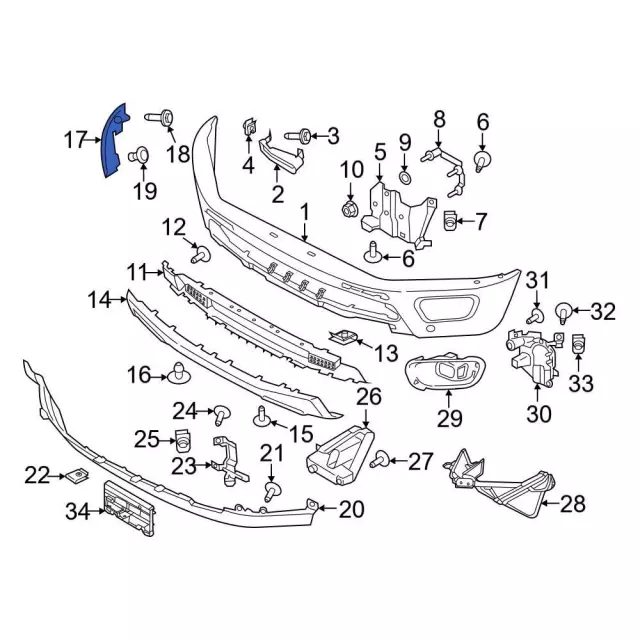 KB3Z17626J Bumper Corner Cover - Ford | TascaParts.com