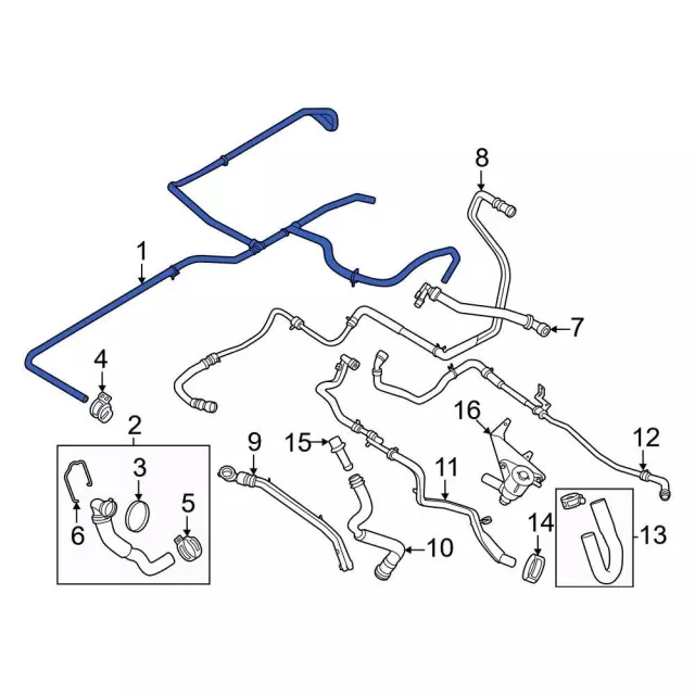LC3Z-8075-PA - Engine Coolant Overflow Hose - 2020-2026 Ford
