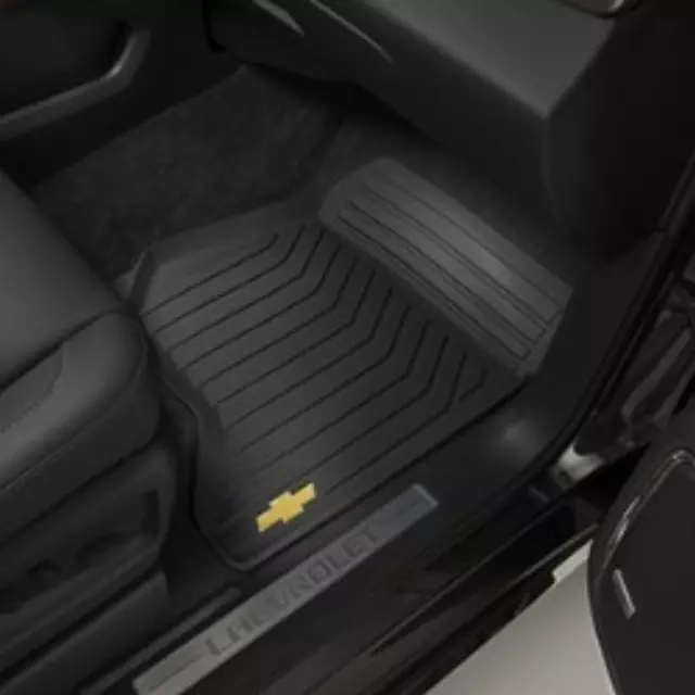 GM Accessories 23452758 - Front All-Weather Floor Mats in Dune with Bowtie Logo [2015+ Suburban & Tahoe] - GM (23452758)