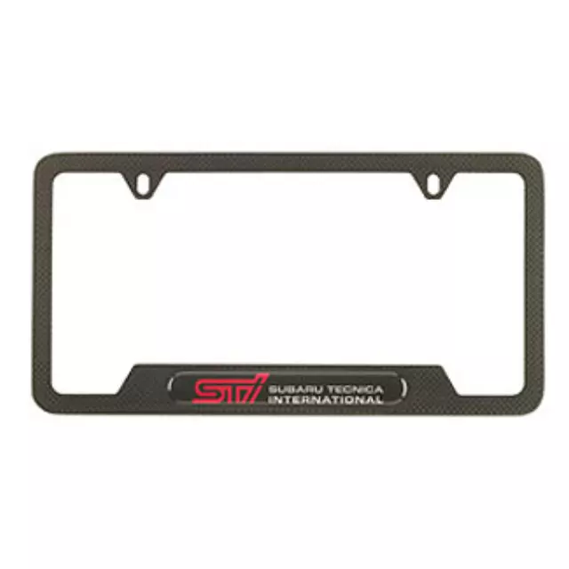 SOA342L145 - : License Plate Frame Carbon Fiber /  S T I for Subaru: BRZ, Crosstrek, Forester, Impreza, Legacy, Outback, WRX Image