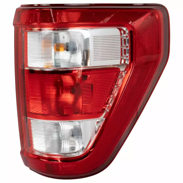 Ylwspeed2000 Left Tail Light Brake Lamp – Fits 2021-2023 Ford F150 XL W/o Blind Spot – Chrome Housing, Red/Clear Lens