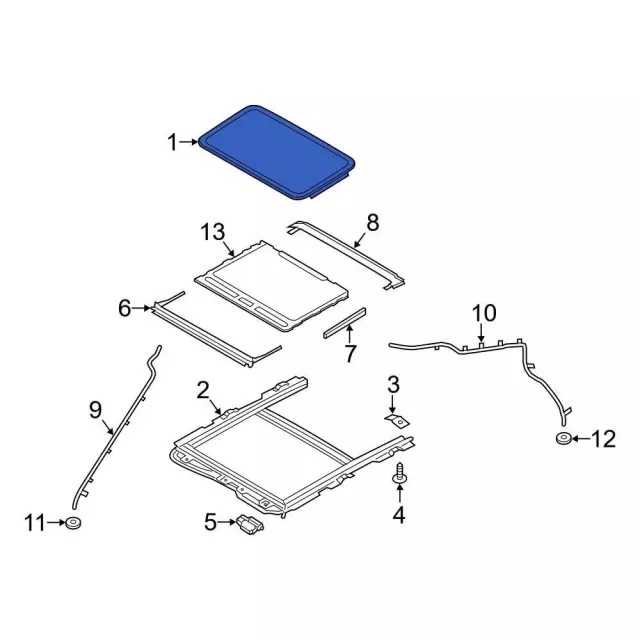 DS7Z-54500A18-G - Sunroof Glass 2013-2020 Ford | Ford Parts Direct