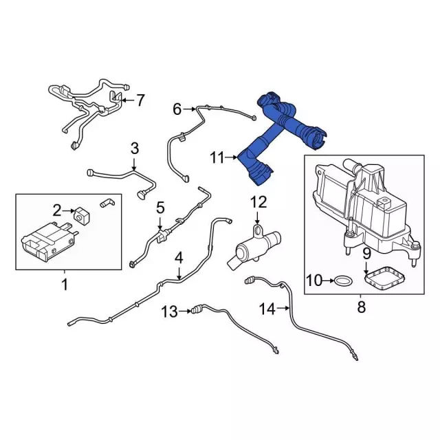 jx6z6758b PCV Valve Hose - Ford | TascaParts.com