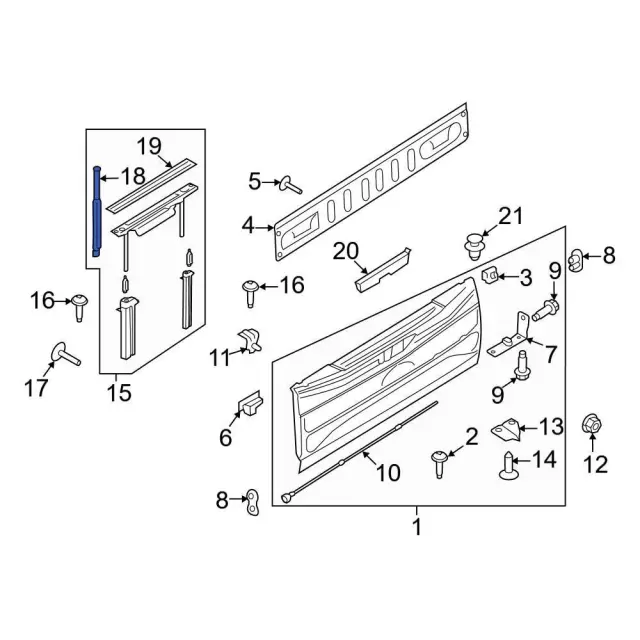fl3z9943300a - Ford Tailgate Handle | Levittown Ford Parts