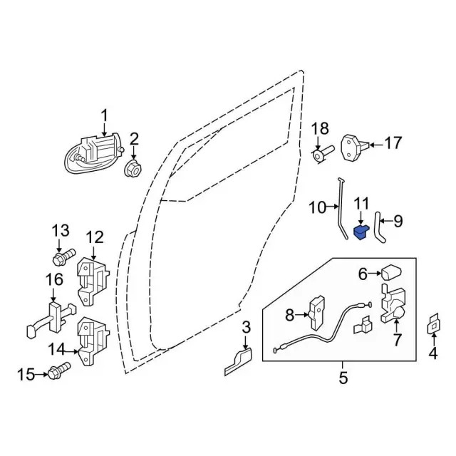 5L8Z-7821952-A - Handle Rod Retainer - 2007-2017 Ford Expedition