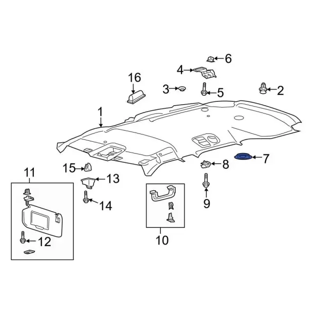 LB5Z-78519A70-AY - Overhead Console 2020-2024 Ford Explorer | Ford