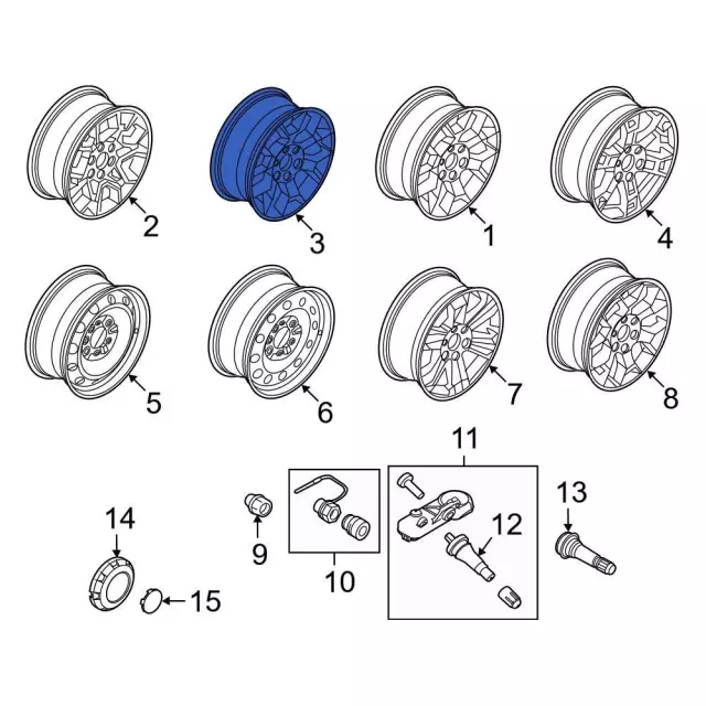 ML3Z-1007-CA - Aluminum Wheel Silver - 18