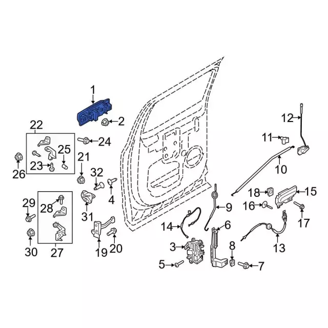 JC3Z-2522404-AD - Exterior Door Handle 2017-2022 Ford | Ford Parts