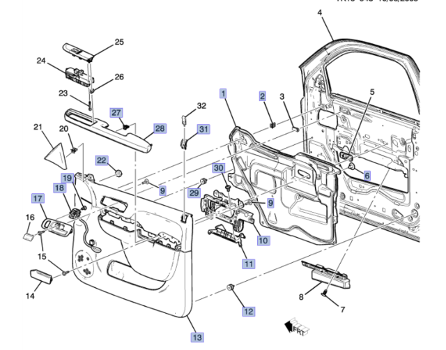 84127320 Ebony Front Passenger Side Door Trim Panel GM Wholesale Direct