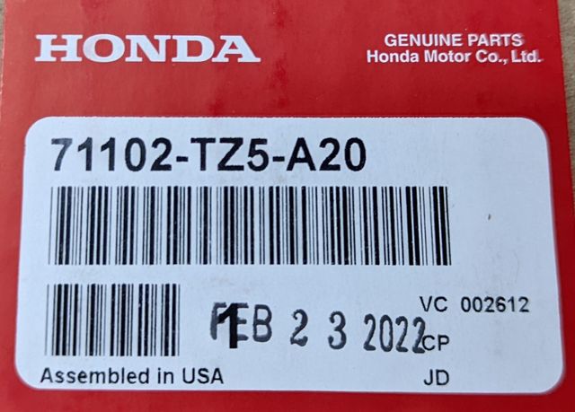 2017-2020 Acura MDX Front Right Passenger Side Bumper Inner