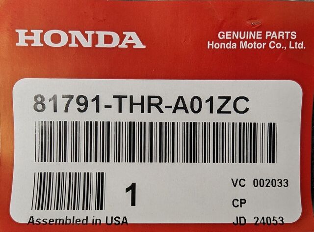 81791-THR-A01ZC - 2018-2024 Honda Odyssey - Handle L Middle Seat