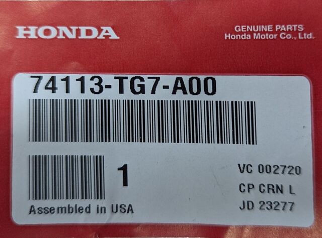 74113-TG7-A00 - 2016-2018 Honda Pilot - Plate Front Air Guide