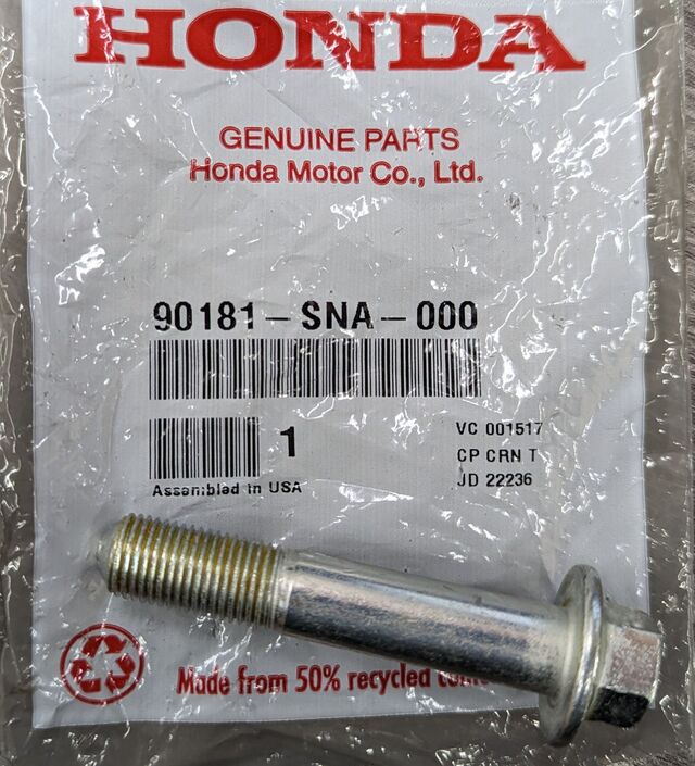 90181-SNA-000 - Shock Mount Bolt | All Discount Parts Store