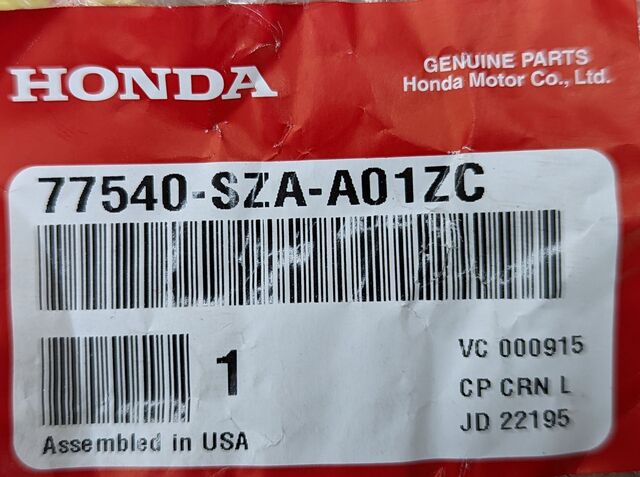 77540-SZA-A01ZC - 2009-2015 Honda Pilot - Lock Assembly Glove Box