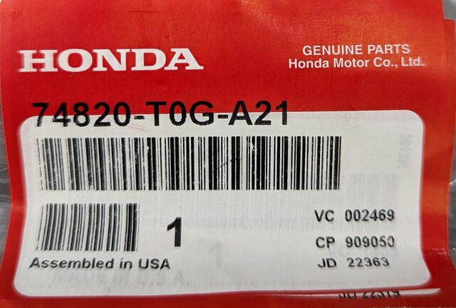74820-T0G-A21 - 2012-2016 Honda CR-V - Open Stay Assembly R T